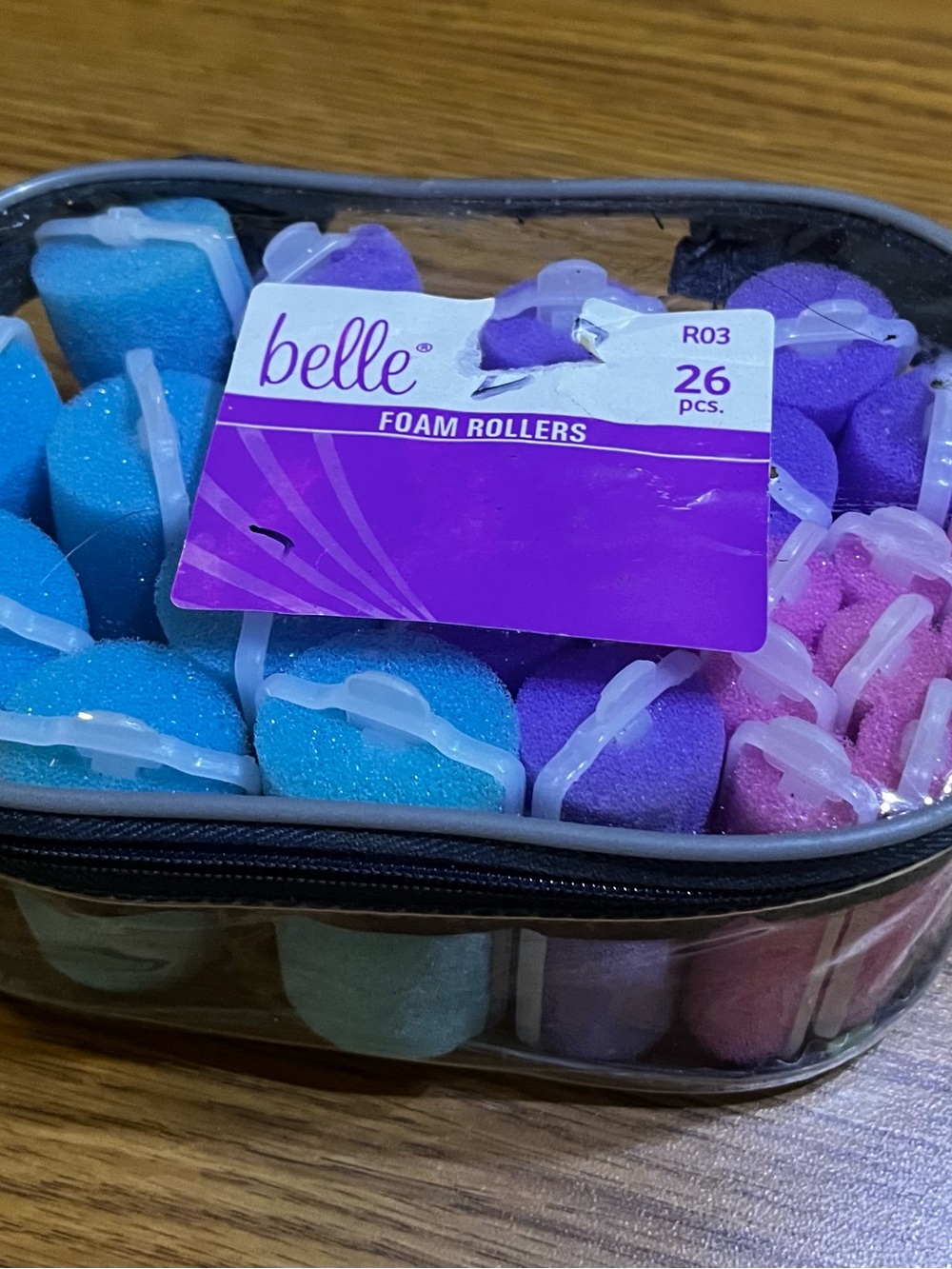 Belle Foam Hair Rollers - Blue, Purple, Pink
